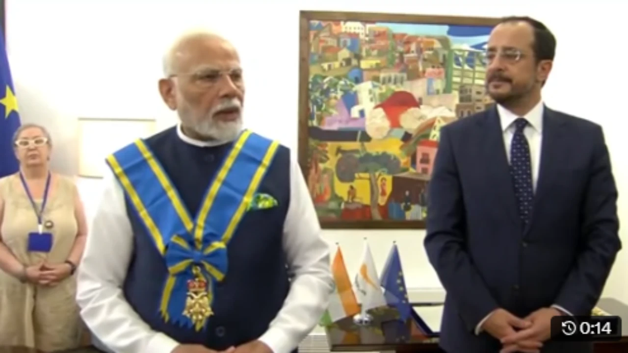 साइप्रस के सर्वोच्च सम्मान से नवाजे गए पीएम मोदी, प्रेसिडेंशियल पैलेस में हुआ भव्य स्वागत