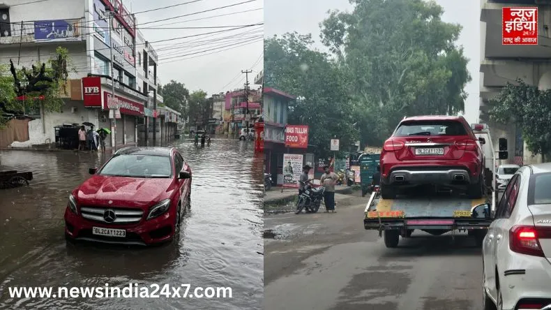 गाजियाबाद में जलभराव से कार खराब, व्यापारी ने नगर निगम को भेजा 5 लाख का कानूनी नोटिस