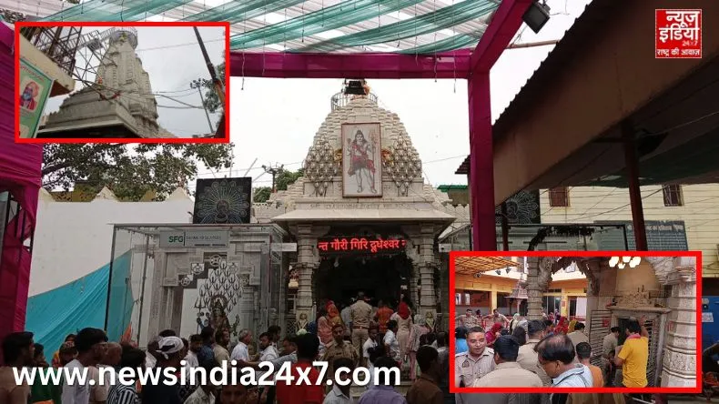 गाजियाबाद में दूधेश्वरनाथ महादेव मंदिर में सावन के दूसरे सोमवार को उमड़ी भक्तों की भीड़