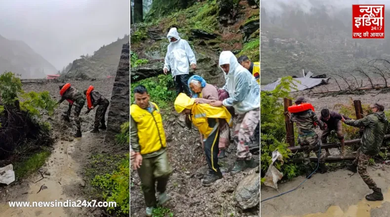 Dharali : भारी बारिश और टूटे नेटवर्क से धराली में राहत कार्य ठप