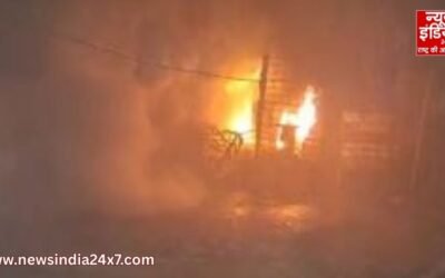 Ghaziabad News: रॉयल गार्डन कनावनी में बिजली के खंभे पर लगी आग, लोगों में दहशत