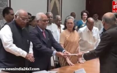 उपराष्ट्रपति चुनाव : बी सुदर्शन रेड्डी ने नामांकन किया दाखिल, सोनिया-राहुल रहे मौजूद