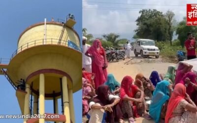 Rajasthan :15 दिन से सूखा नल, पानी की टंकी पर चढ़े ग्रामीण बोले– लिखित आश्वासन तक नहीं उतरने..