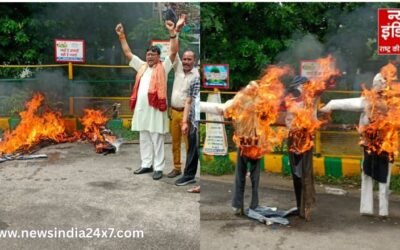डोनाल्ड ट्रंप और पीटर नवारो के खिलाफ ब्राह्मण समाज का उग्र प्रदर्शन, जलाया पुतला