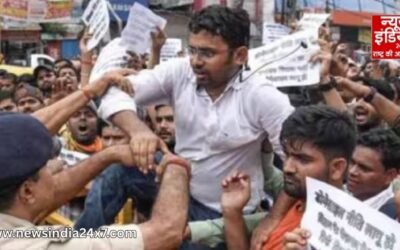 पटना में बारिश के बीच TRE-4 शिक्षक भर्ती प्रदर्शन, पुलिस ने CM हाउस जाने से रोका