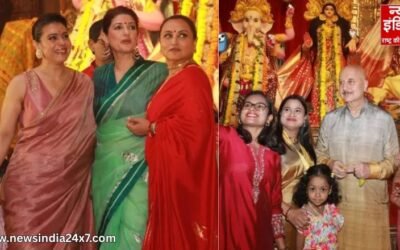 दुर्गा पूजा में बॉलीवुड का ग्लैमर, दो हसीनाओं ने महफिल में बिखेरा अपना जलवा