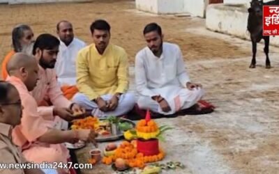गोवर्धन पूजा पर मुख्यमंत्री योगी ने किया गौ-पूजन, गोवंश संरक्षण का दिया संदेश