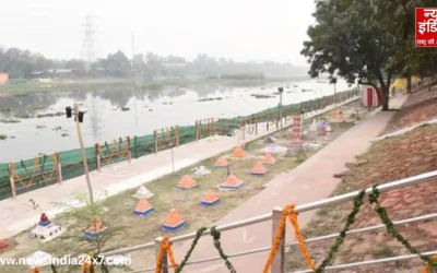 गाजियाबाद के हिंडन घाट पर छठ महापर्व की धूम! लेजर लाइट, बेटियों के नाम वेदियां और हजारों श्रद्धालुओं के स्वागत को तैयार शहर