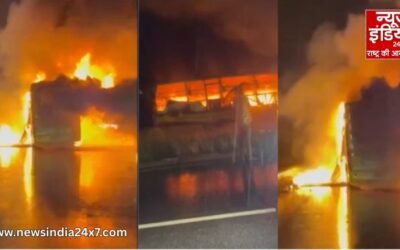 हैदराबाद-बेंगलुरु हाईवे पर एक दर्दनाक हादसा, बस में आग लगने से 12 लोगों की मौत