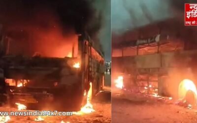 आगरा-लखनऊ एक्सप्रेस वे पर बड़ा हादसा, बस में लगी आग, 39 यात्री थे सवार