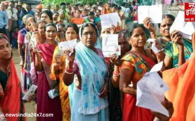 बिहार में वोटिंग का जोश चरम पर: दूसरे चरण में दोपहर 1 बजे तक 47.62% मतदान, महिलाओं और युवाओं ने दिखाया दम