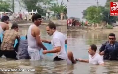बेगूसराय में राहुल गांधी का अलग अंदाज; तालाब में उतरे, मछुआरों संग पकड़ी मछली, देखें video