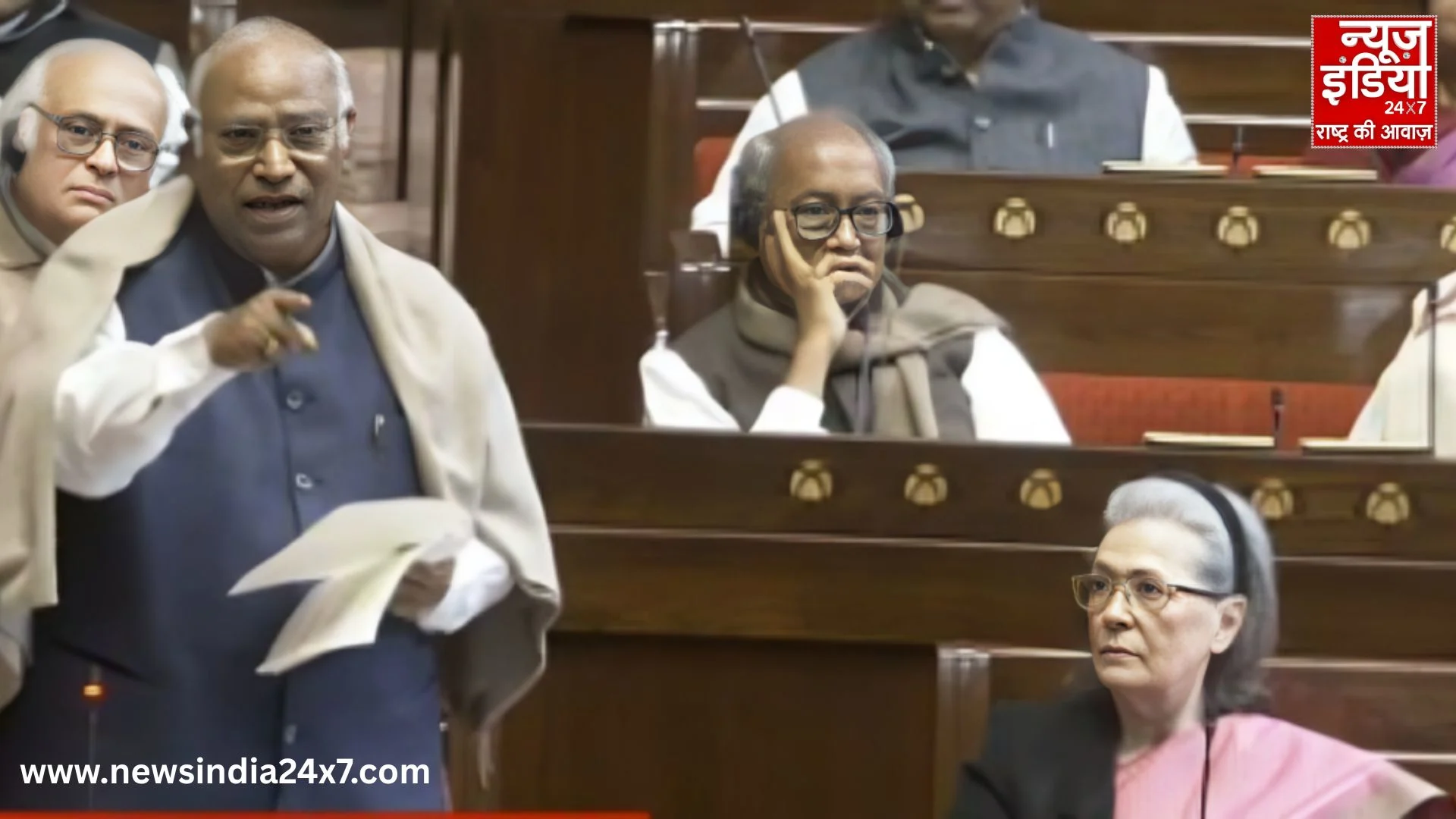 Kharge attacks PM Modi and Shah in Parliament