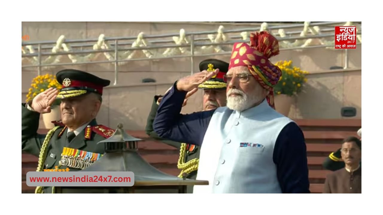 गणतंत्र दिवस परेड में पीएम मोदी हुए शामिल