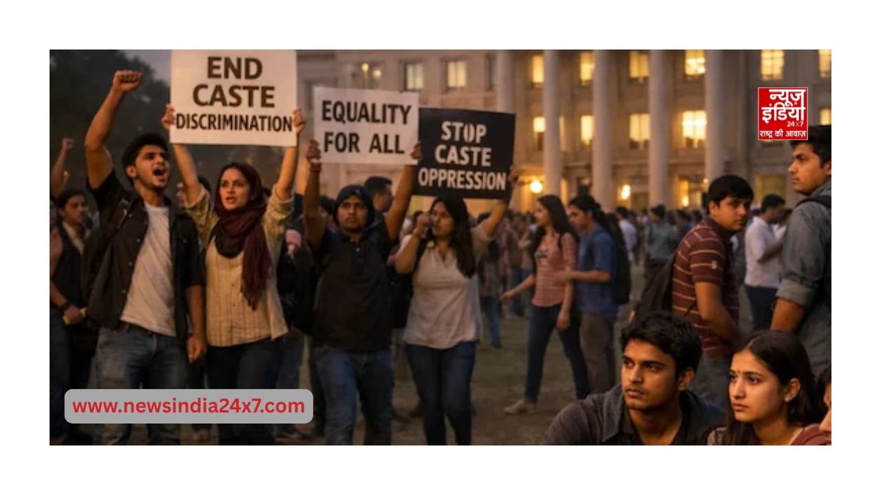 यूजीसी के नए नियमों के खिलाफ प्रदर्शन शुरू