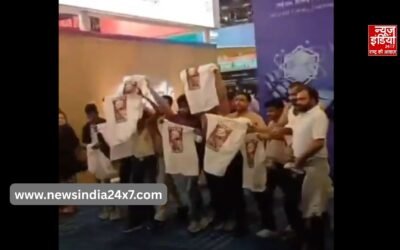 AI इंपैक्ट समिट में यूथ कांग्रेस का हंगामा, टीशर्ट उतारकर सरकार के खिलाफ की नारेबाजी