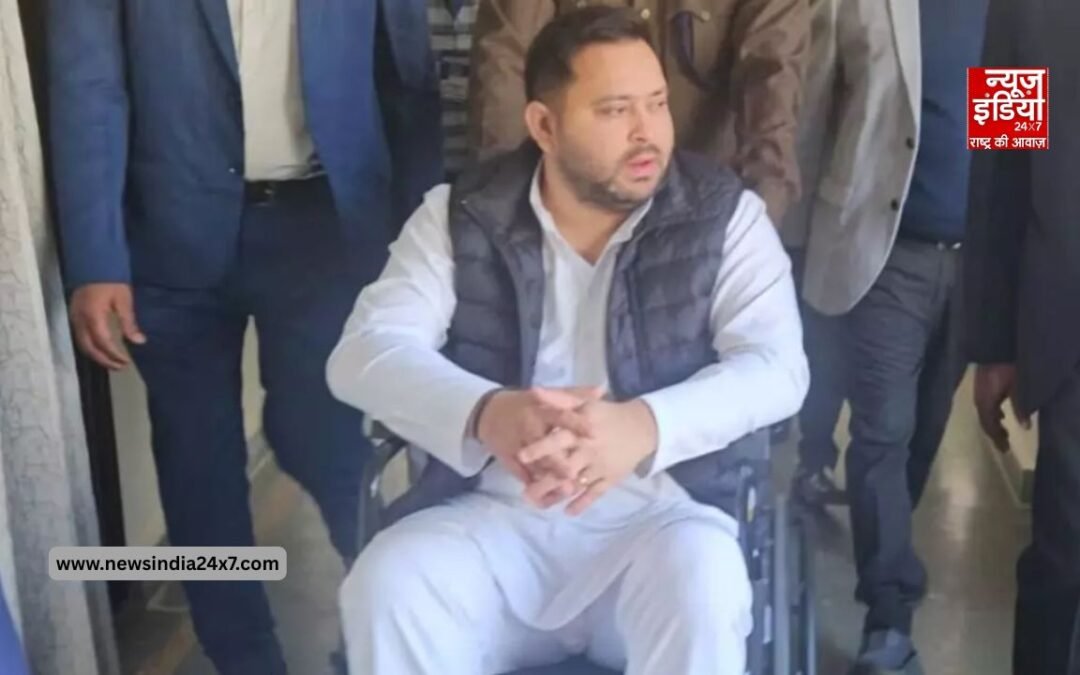 बिहार विधानसभा के बजट सत्र के लिए व्हीलचेयर पर पहुंचे तेजस्वी यादव, जानिए वजह