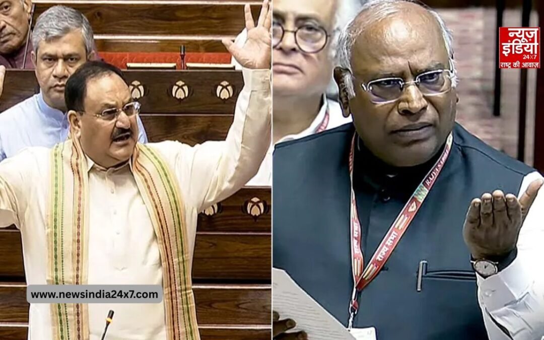 जेपी नड्डा की खरगे से राज्यसभा में हुई बहस, कहा- अपनी पार्टी को अबोध बालक का बंधक मत बनाइए