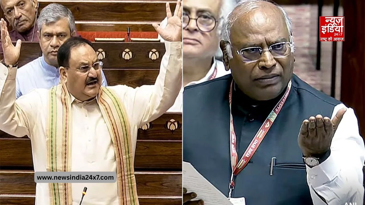 राज्यसभा में नड्डा और खरगे के बीच हुई बहस