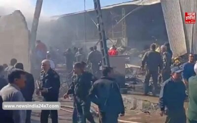 अमेरिका से तनाव के बीच थोक फ्रूट मार्केट में ईरानी सेना का हेलिकॉप्टर क्रैश, चार लोगों की मौत