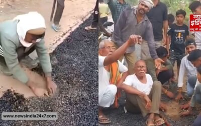 नंगे हाथों से उखड़ी ‘नई’ सड़क! झांसी में घटिया निर्माण का वीडियो तेजी से वायरल