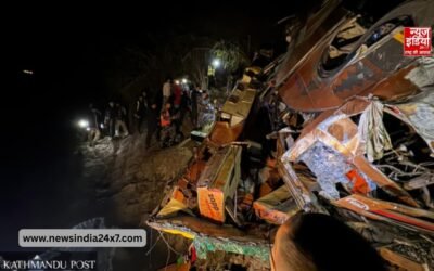 काठमांडू जा रही यात्रियों से भरी बस नदी में गिरी, हादसे में 18 लोगों की मौत व कई घायल