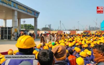 पानीपत की तेल रिफाइनरी में बवाल; मांगों को लेकर प्रदर्शन कर रहे मजदूरों ने सुरक्षा बलों पर किया पत्थराव, तोड़ी गाड़ियां