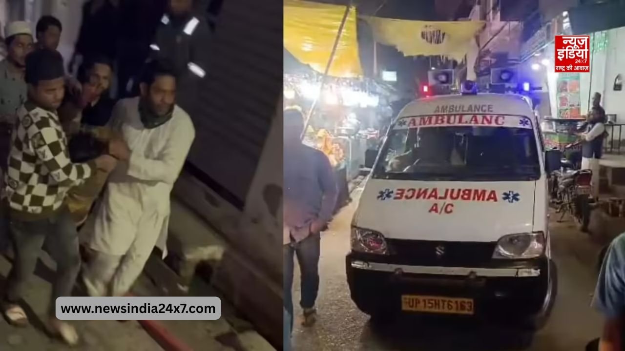 मेरठ के लिसाड़ी गेट क्षेत्र के एक मकान में लगी आग