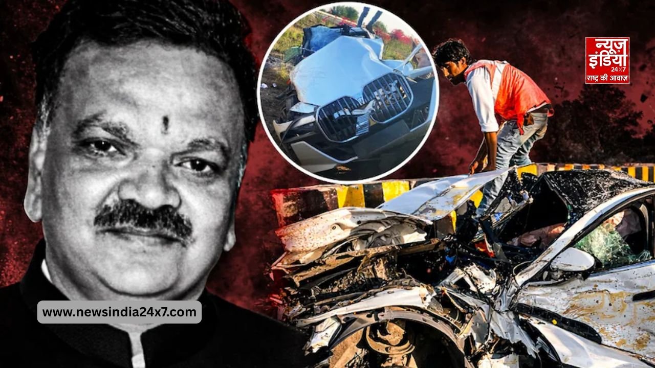 2 करोड़ की BMW पुलिया से टकराई