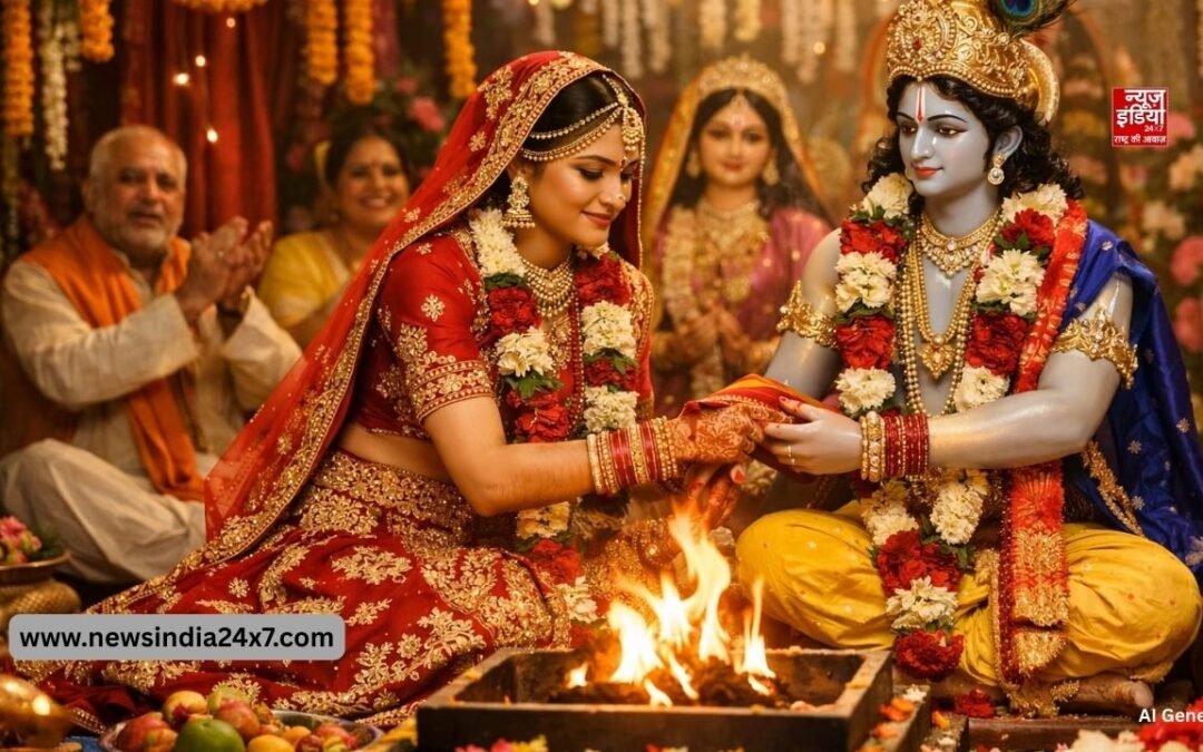 तीन दिन की रस्में, बैंड-बाजे और सात फेरे… लेकिन दूल्हा थे भगवान! हरियाणा की युवती ने श्रीकृष्ण से रचाई शादी