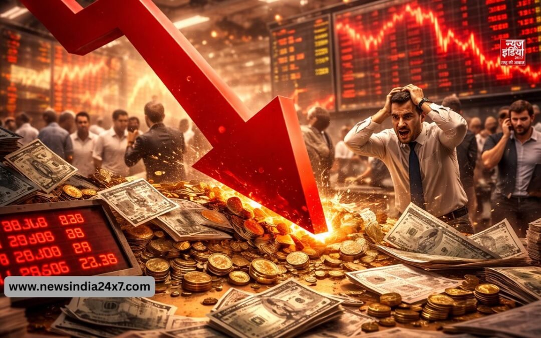 Stock Market Crash: सेंसेक्स 1300 अंक लुढ़का, निवेशकों के 5 लाख करोड़ रुपये डूबे, जानिए गिरावट की वजह