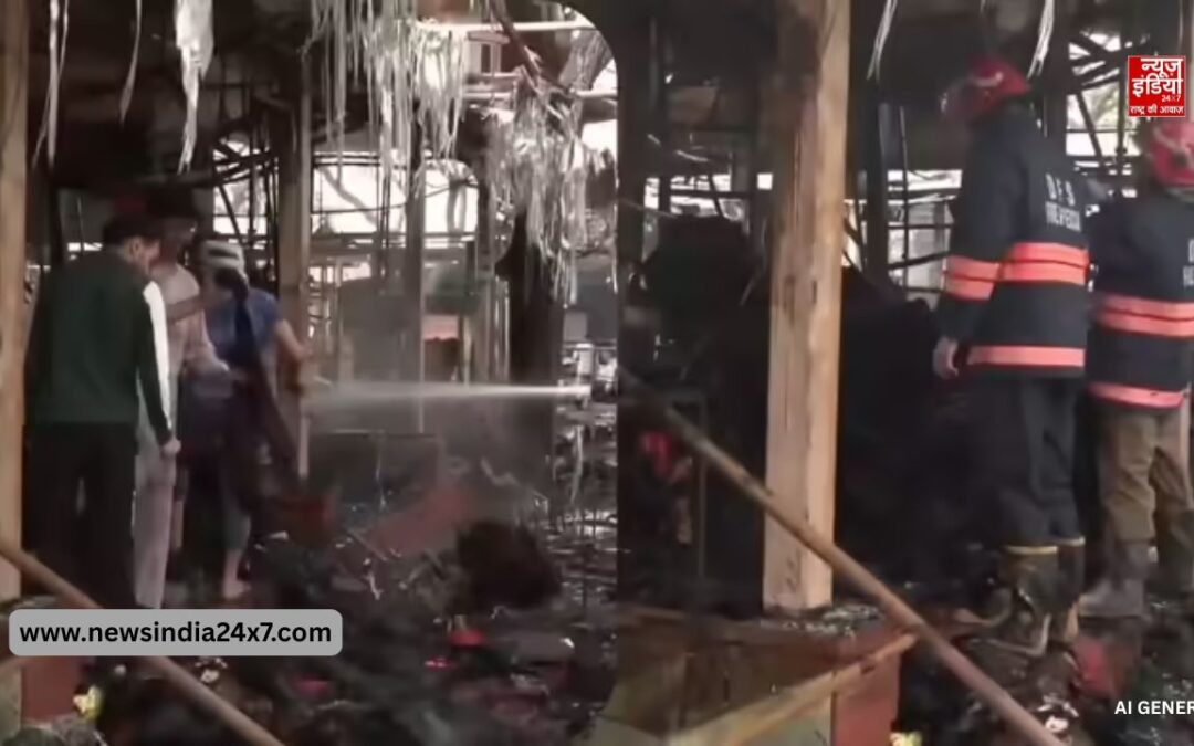 दिल्ली के नेचर बाजार में 50 दुकानें हुईं खाक, पूरे इलाके में मची अफरा-तफरी