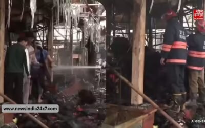 दिल्ली के नेचर बाजार में 50 दुकानें हुईं खाक, पूरे इलाके में मची अफरा-तफरी