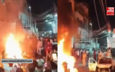 दिल्ली के उत्तम नगर में युवक की मौत के बाद नाराज भीड़ ने जलाई कार-बाइक, सड़क पर लगाया जाम; भारी पुलिस बल तैनात