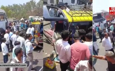 ठाणे में दर्दनाक सड़क हादसा: सीमेंट मिक्सर से टकराई टैक्सी, 10 लोगों की मौत