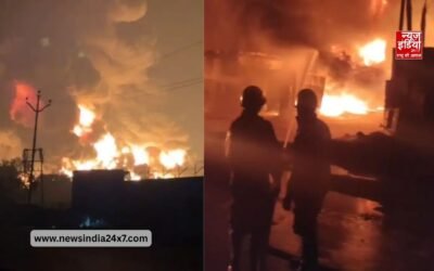 हापुड़ के केमिकल गोदाम में भीषण आग, आसपास के जिलों से बुलाई गई फायर ब्रिगेड